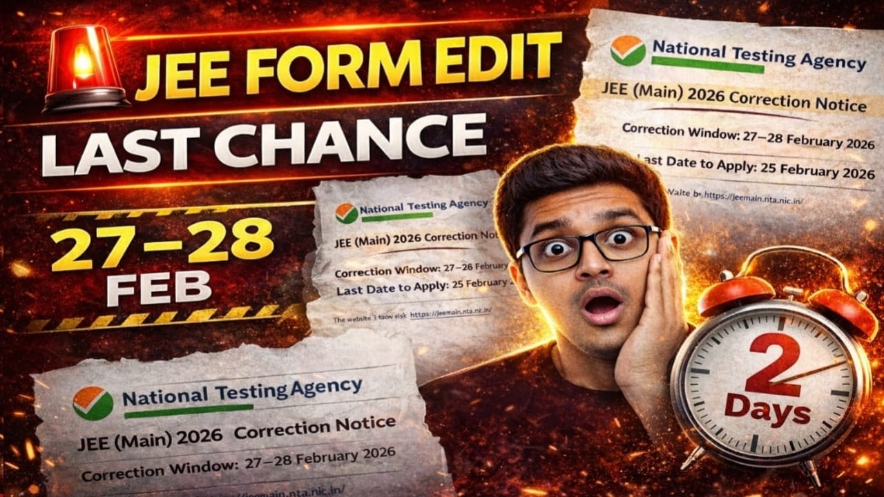 🚨 JEE Main 2026 Correction Window Open! ये गलती की तो फॉर्म Reject 😱