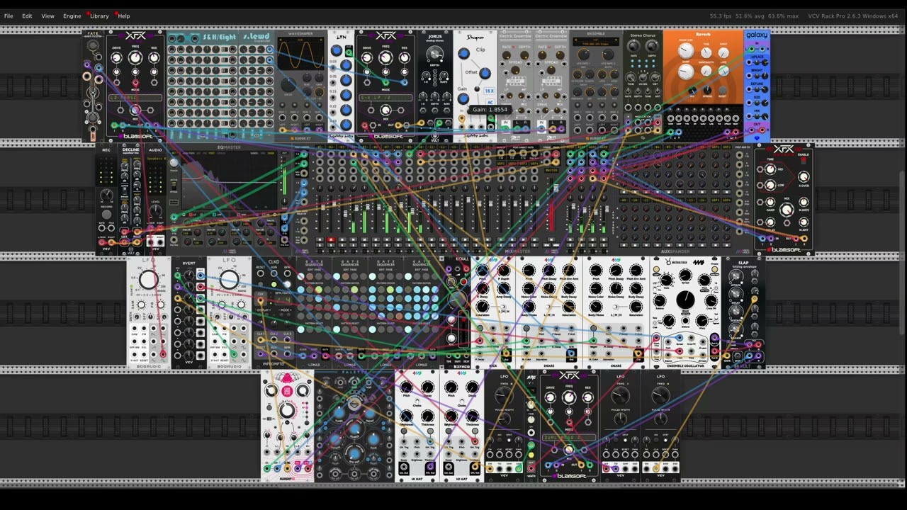 Industrial IDM patch in VCV Rack