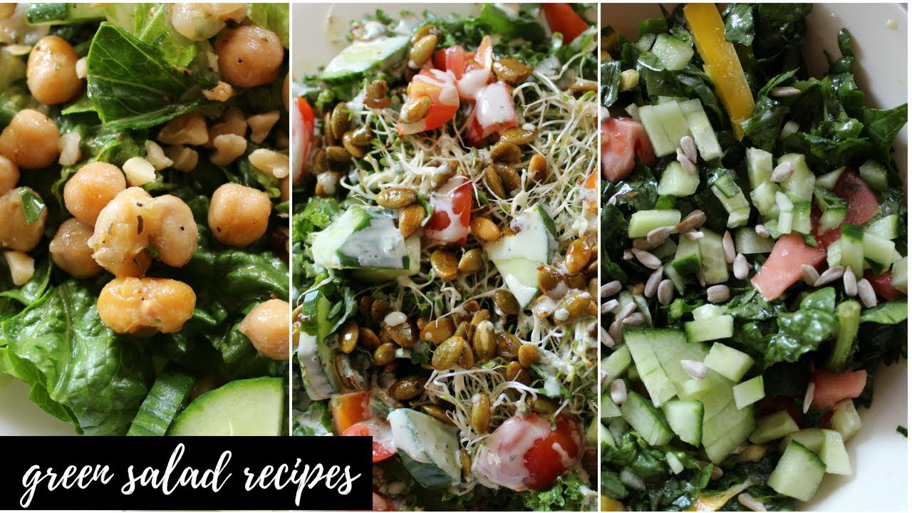 Three Green Salad Recipes (Candida diet/Plant-based)