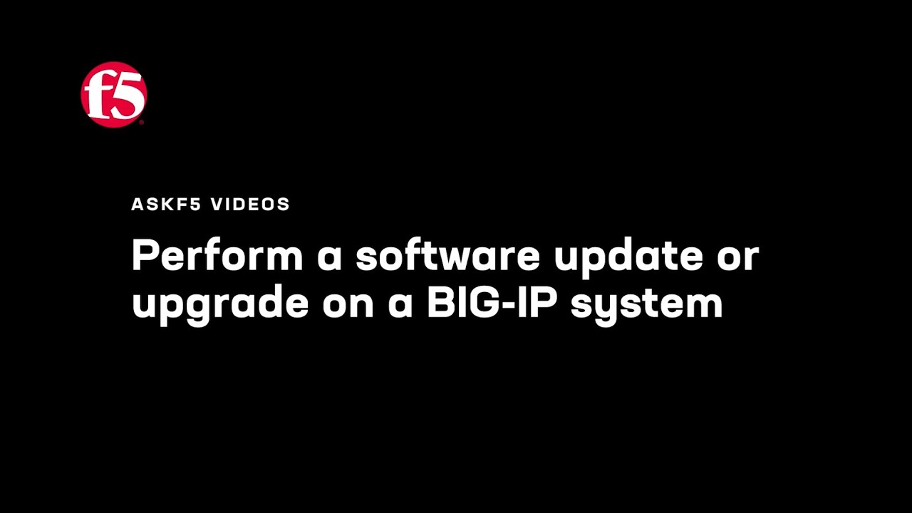 Выполните обновление или модернизацию программного обеспечения в системе BIG-IP.