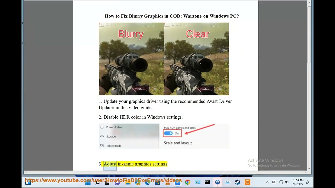Fix Blurry Graphics in COD: Warzone on Windows PC
