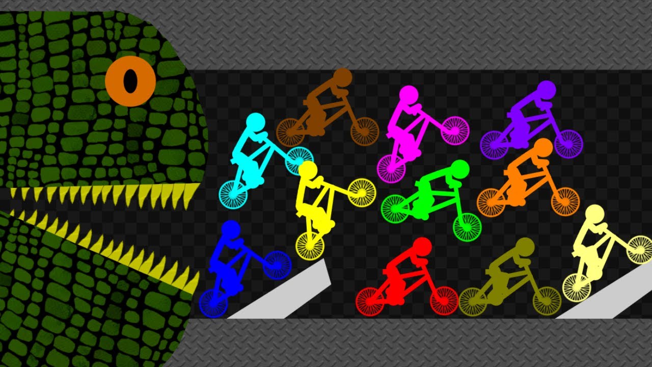 Survival Stickman Bicycle Race: Monster Snake