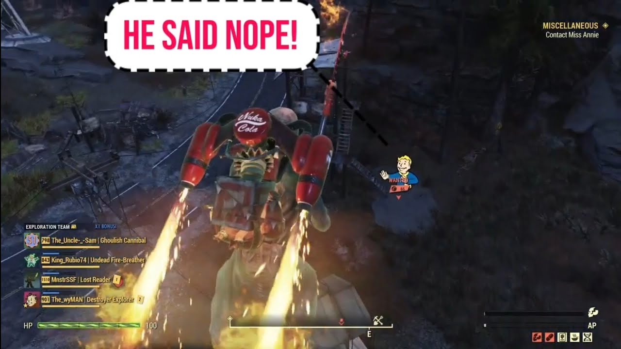 He said nope! Fallout76 pvp