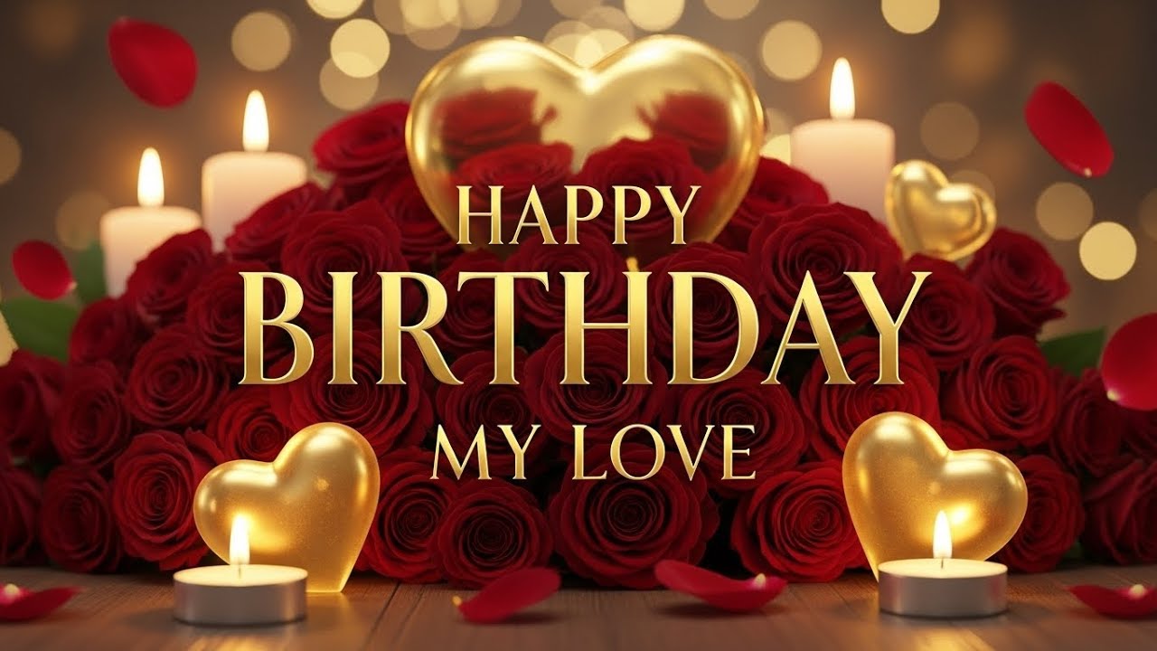 Happy Birthday My Love – Romantic Rose & Candlelight Video (4K Emotional Version)