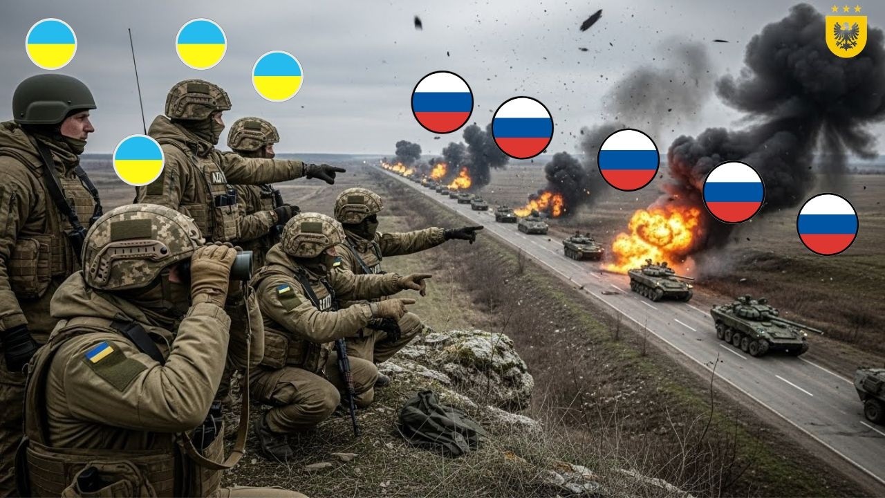 El batallón Azov rodea una columna de tanques rusos y los destruye con éxito en un combate decisivo