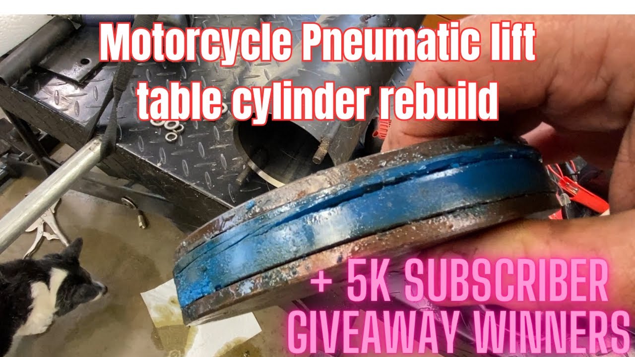 Direct Lift motorcycle air lift table cylinder rebuild + 5K subscriber giveaway winners!