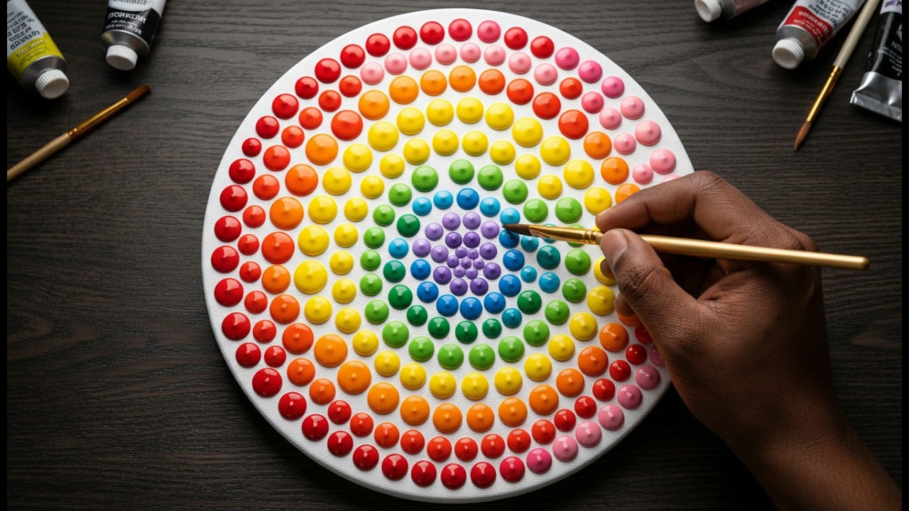 Anyone Can Paint This! | Easy & Satisfying Round Canvas Art ✨
