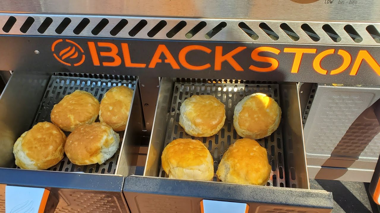 Blackstone Air Fryer & Griddle Combo Pillsbury Honey Butter Bisquits from frozen