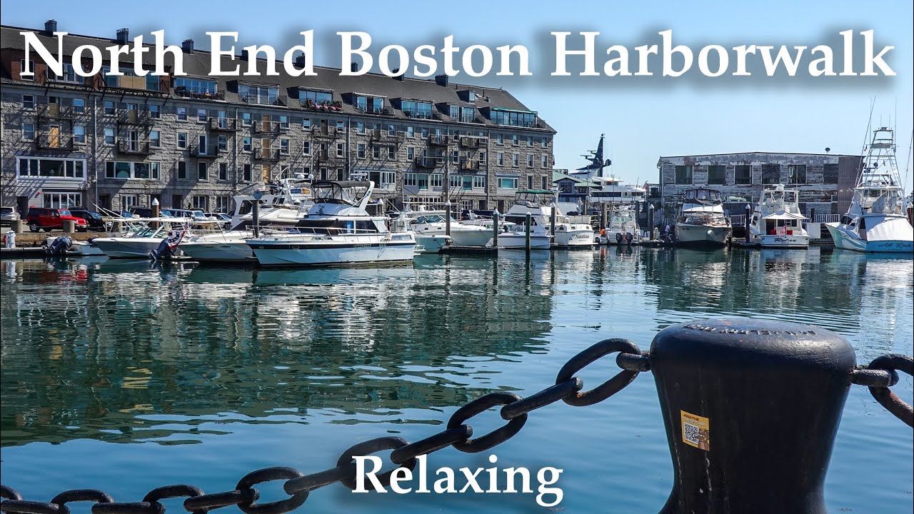 Exploring the Boston Harborwalk: North End from Paul Revere Park. Skyline and Zakim Bridge Vews.