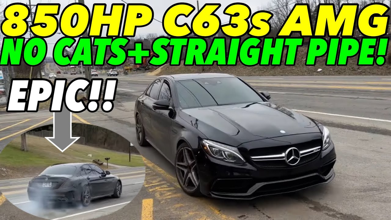 850hp Mercedes C63s AMG 4.0L Bi-Turbo V8 w/ STRAIGHT PIPES!
