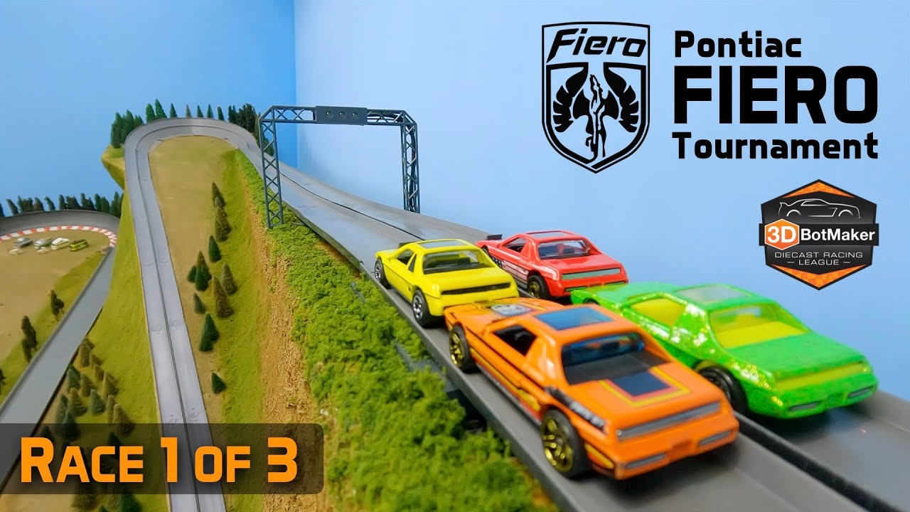 Турнир Pontiac Fiero (гонка 1 из 3) Скоростной спуск Diecast Racing