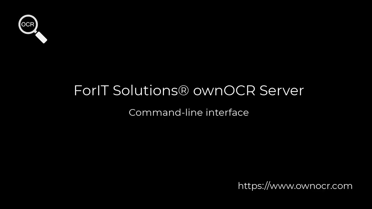 ownOCR CLI - ForIT Solutions&reg; ownOCR Server Command-line interface