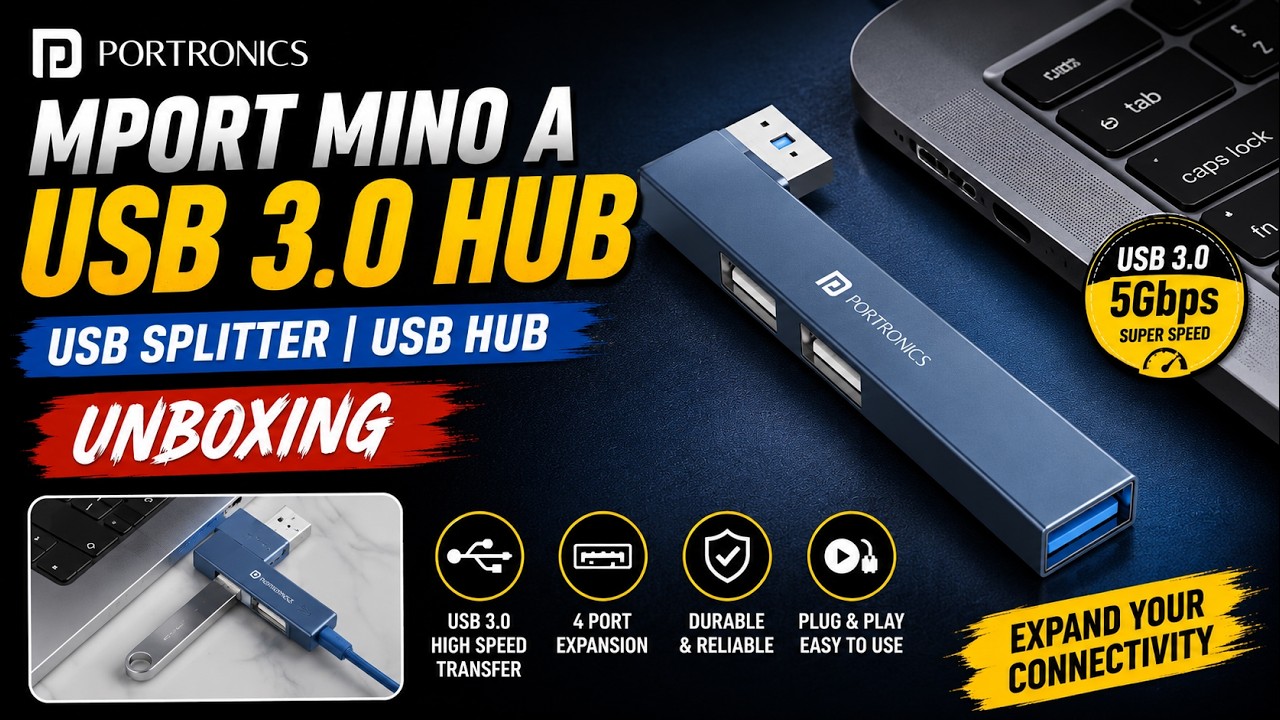 Portronics Mport Mino A USB 3 0 Hub |  USB Splitter | USB Hub Unboxing