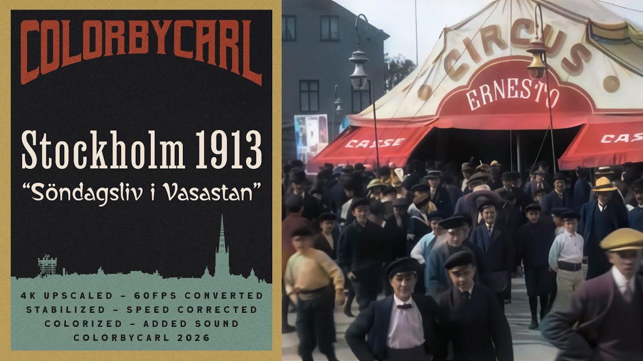 Stockholm 1913: Söndagsliv i Vasastan - Revisited 4K 60fps
