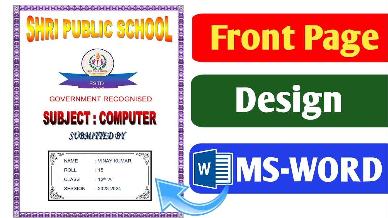 Front paper design in word | project front page design | front page design | Microsoft word