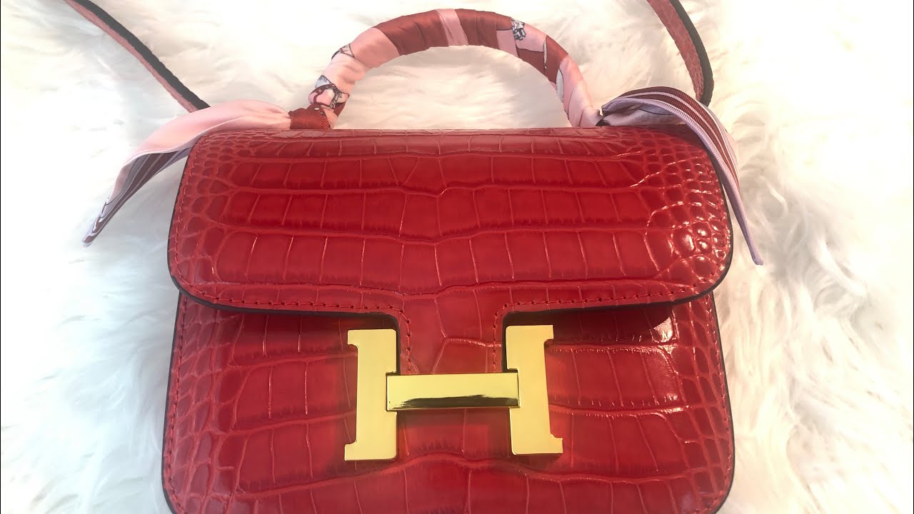 HOW TO TIE A TWILLY SCARF ON HERMES CONSTANCE MINI 18 & MAKE IT A TOP HANDLE BAG