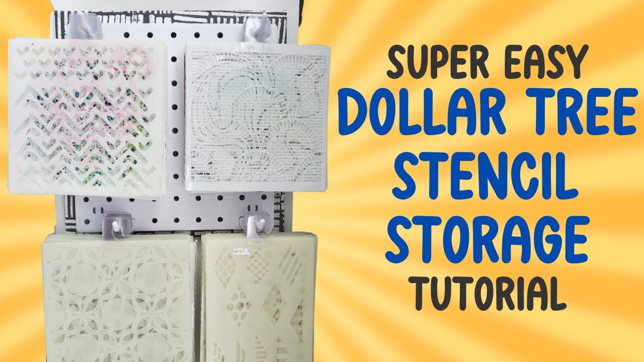 Easy Dollar Tree Stencil Storage | Dollar Tree Pegboard Stencil Organization |  Easily Removable!