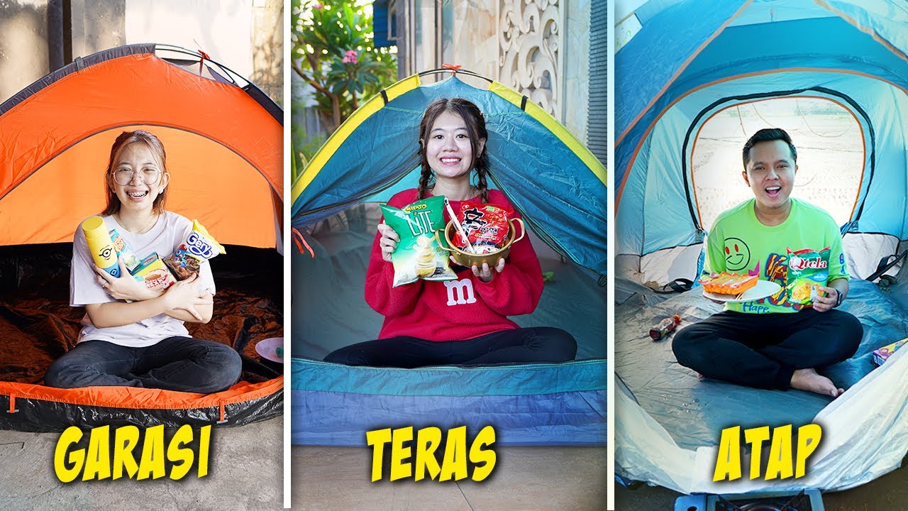 TANTANGAN CAMPING SECARA ACAK!! TENGAH MALAM TENDANYA TERBANG!!