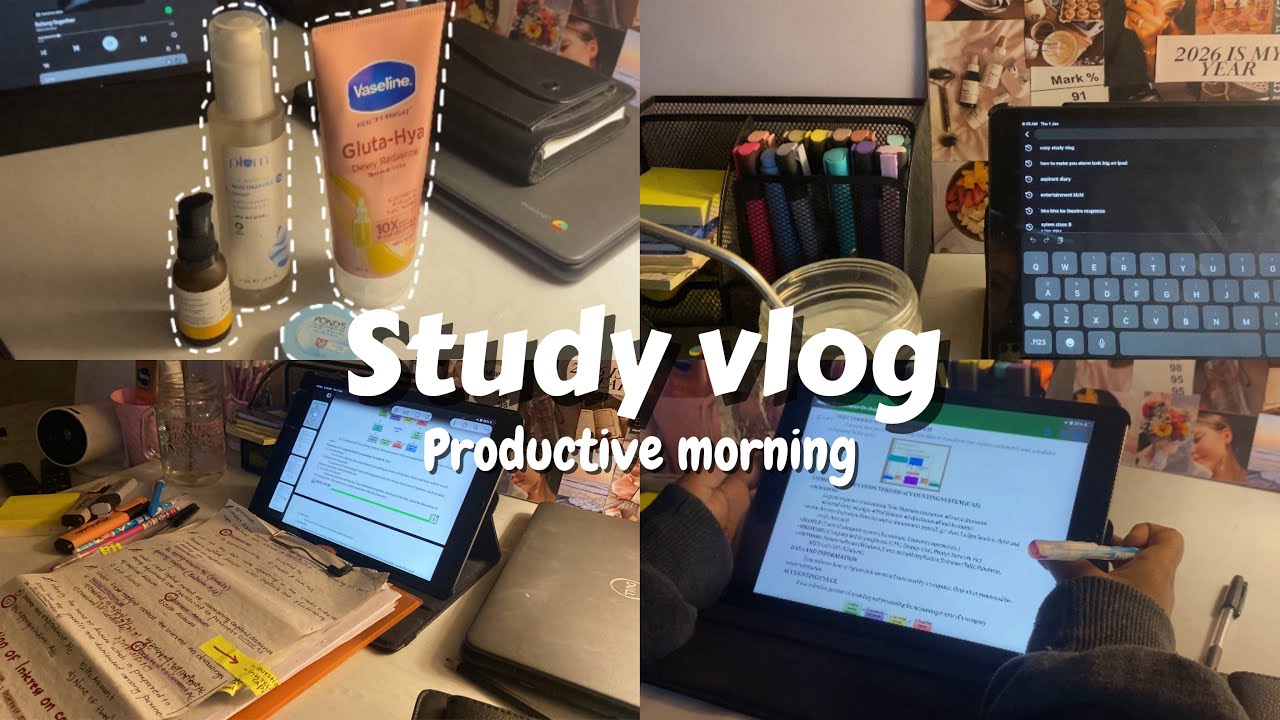 Productive morning study vlog📚🌷🌸🌱12th student,aesthetic,Studying, Indian #studywithme #studyvlog 