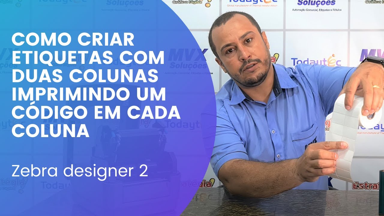 Como criar etiqueta com duas colunas imprimindo um código em cada coluna no Zebra Designer 2