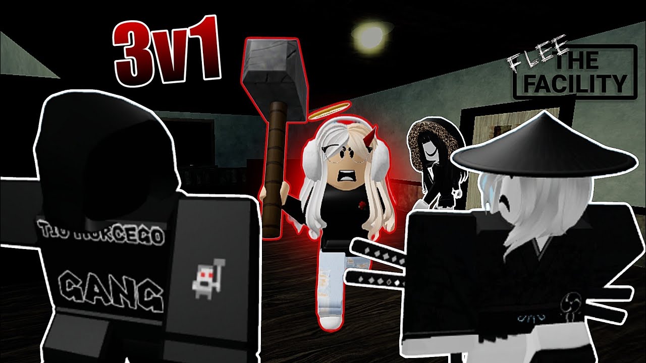 3v1 - guwstavo, Tio_Morcego, Baydiina e Nathan 🔥 (Flee the facility)
