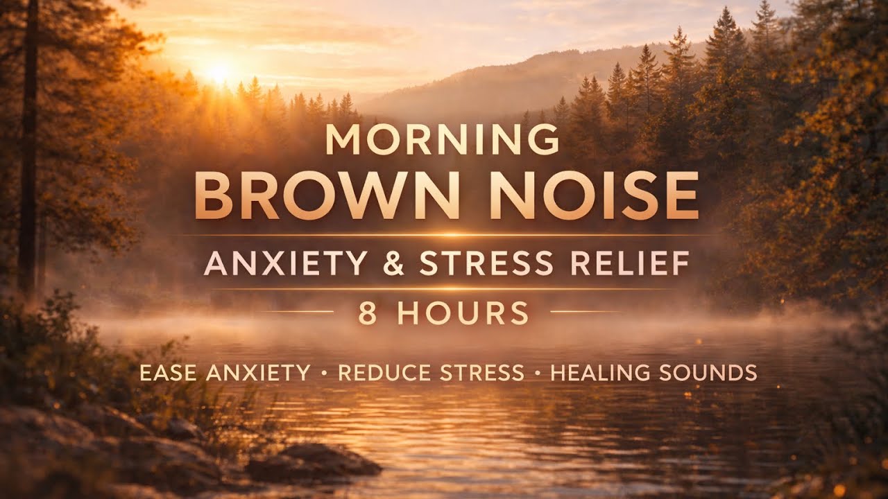 Morning Brown Noise for Anxiety & Stress Relief | 8 Hours Calm Focus (Black Screen)