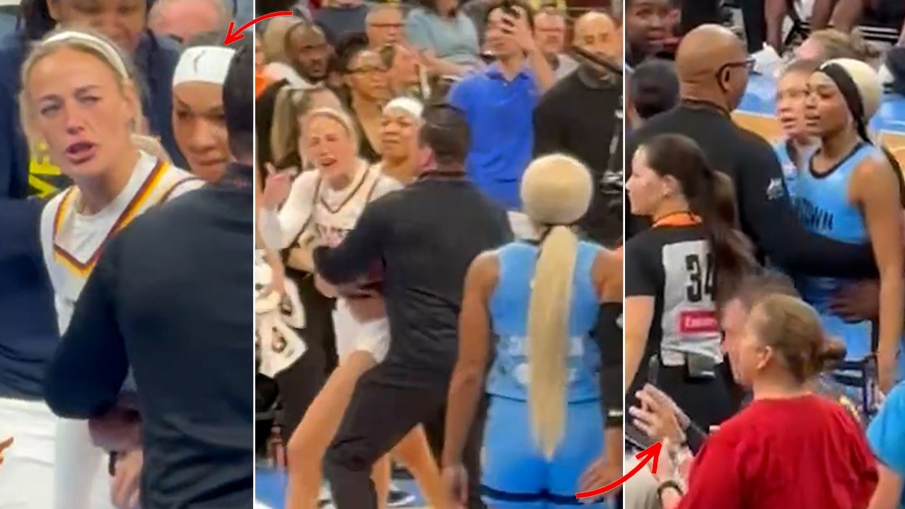 Sophie Cunningham Gets HEATED After DiJonai Carrington's Flagrant Foul | Fever vs Sky