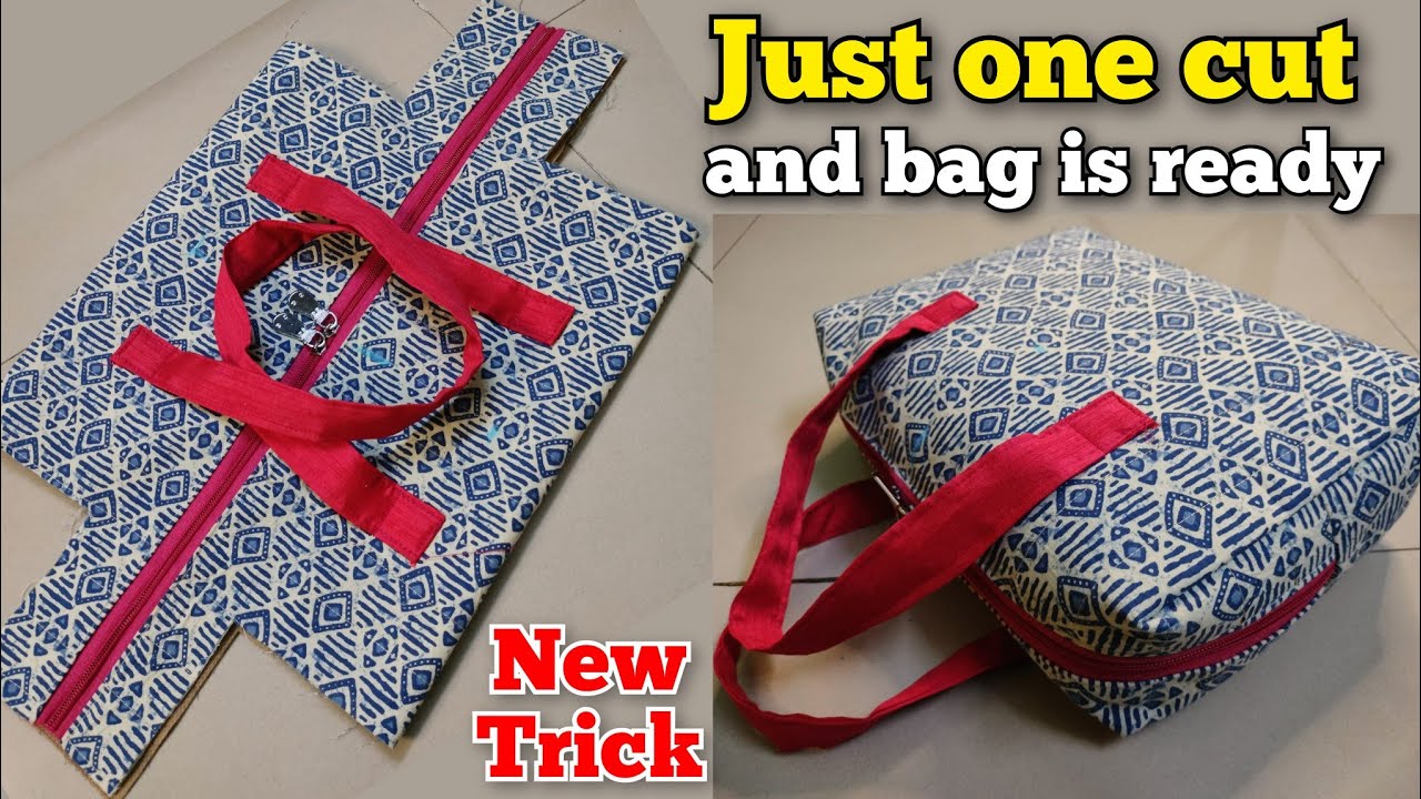Super easy trick - handbag making at home| Bag cutting and stitching/ Handbag/DIY Designer bag/pouch
