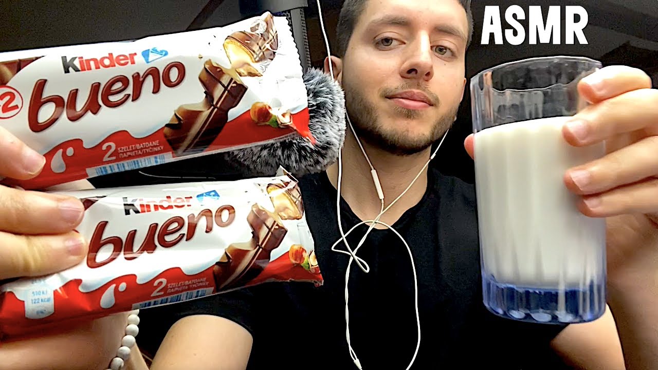 ASMR FR - Dégustation Kinder BUENO Et un Verre de lait bien frais