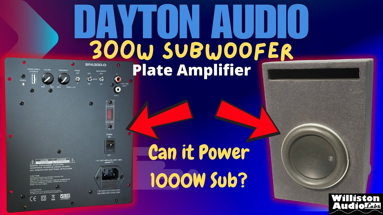 Amp for Your DIY Home Subwoofer - Dayton Audio SPA300-D 300W Plate Amplifier