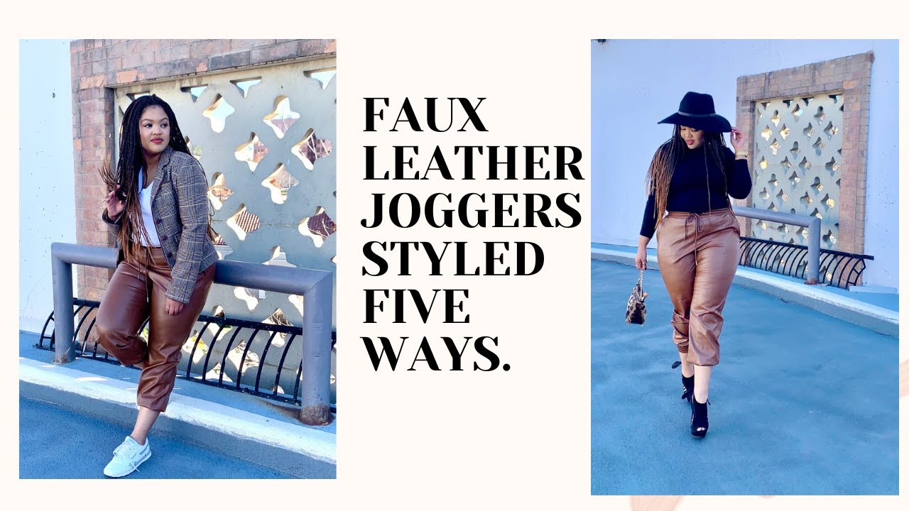 Styling Faux Leather Joggers  Five Ways | Thanksgiving Outfit Ideas | What Leila Loves
