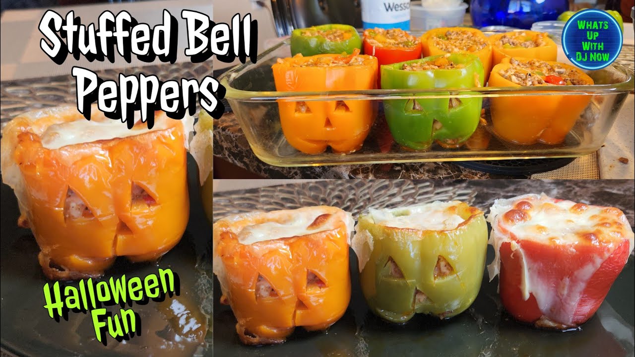 Easy Stuffed Bell Peppers for Halloween or anytime | How to make | Halloween fun food