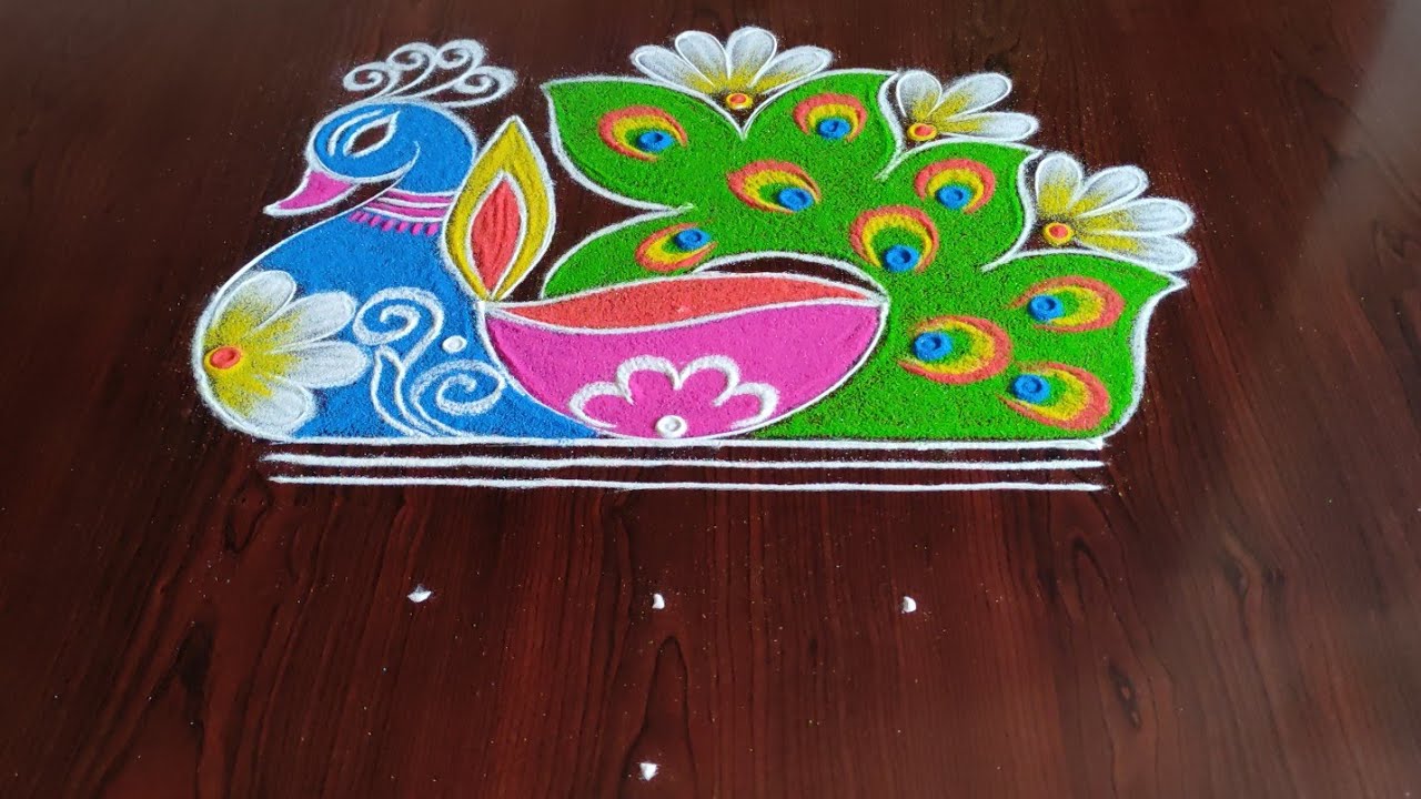 Deepavali Special Rangoli only (5*3) dot's // Festival Kolams // Diwali Rangoli//