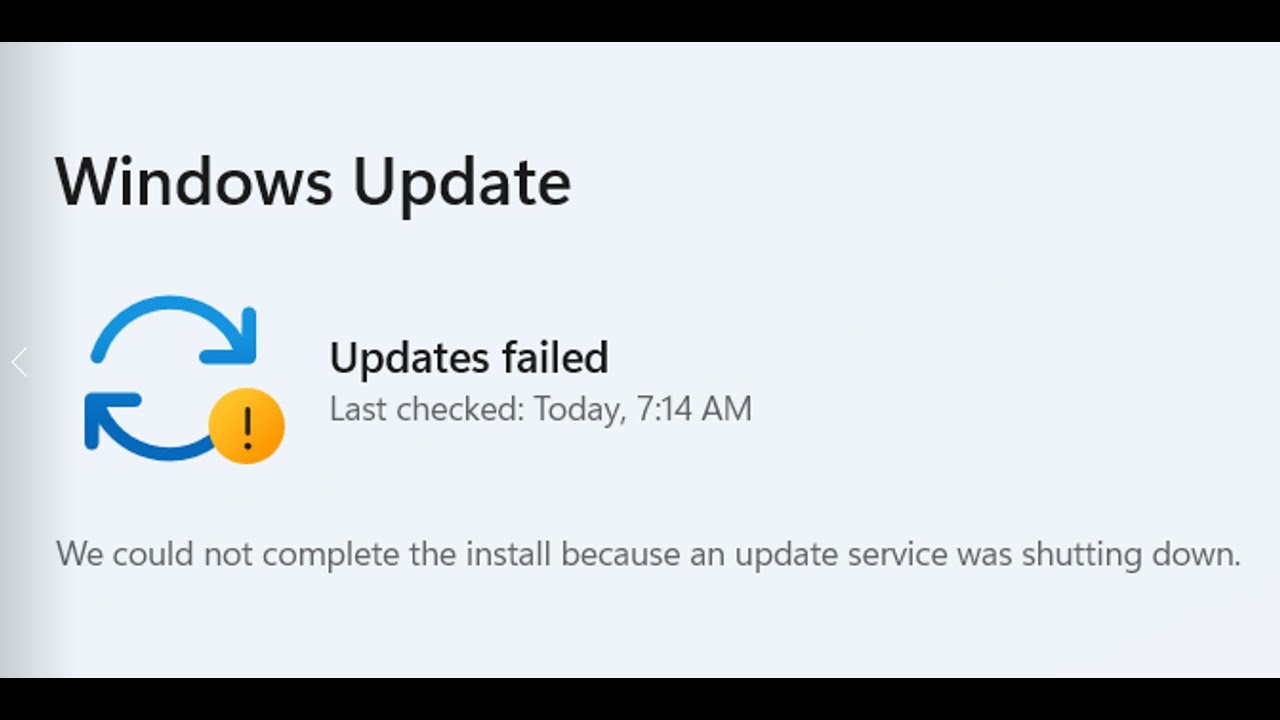 Fix Windows 11 Error We Could Not Complete The Install Because An Update Service Was Shutting Down