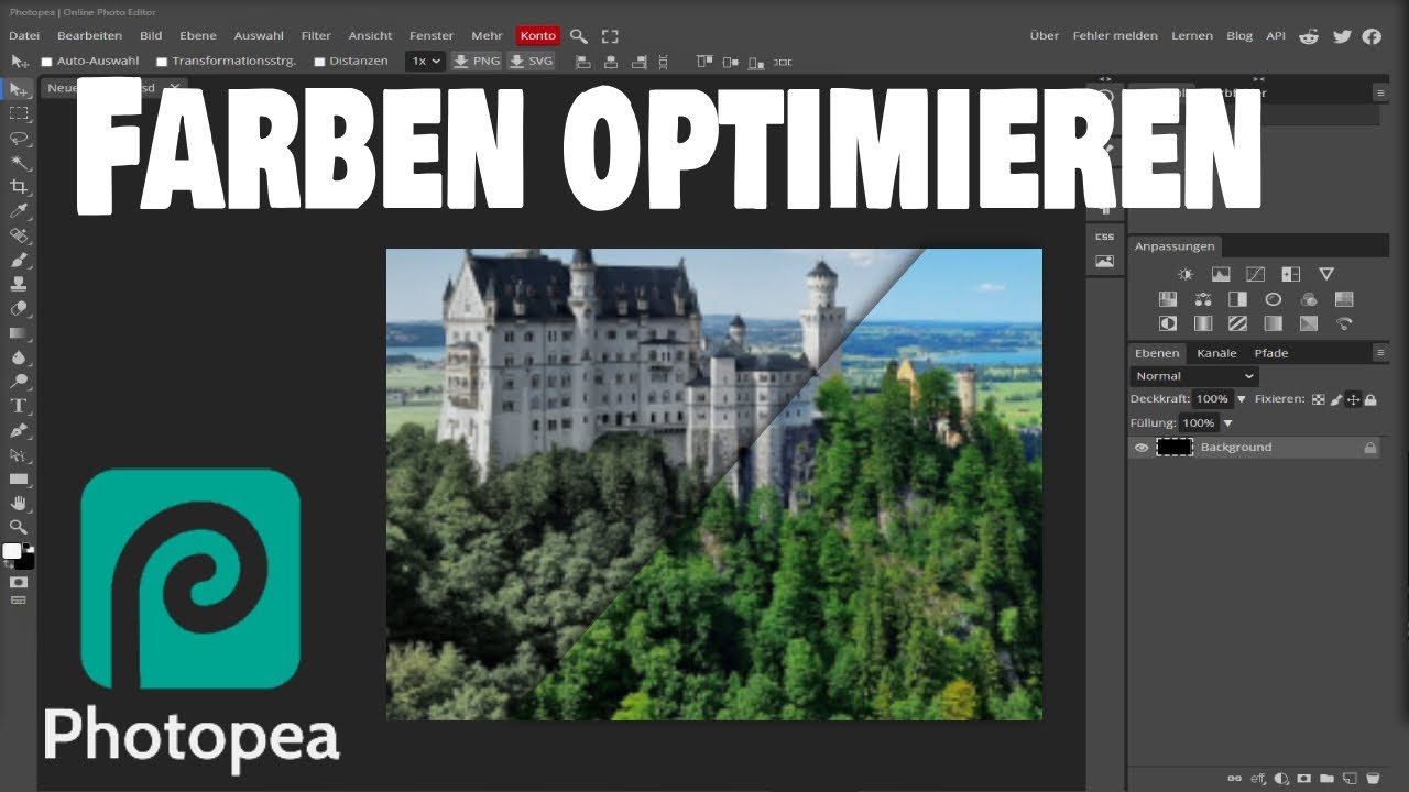 Photopea - Farben in Bildern optimieren