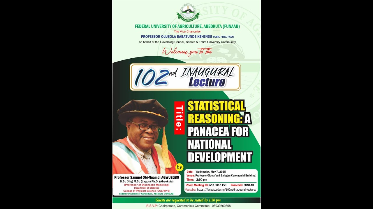102nd Inaugural Lecture by  Prof. Samuel Obi-Nnamdi Agwuegbo