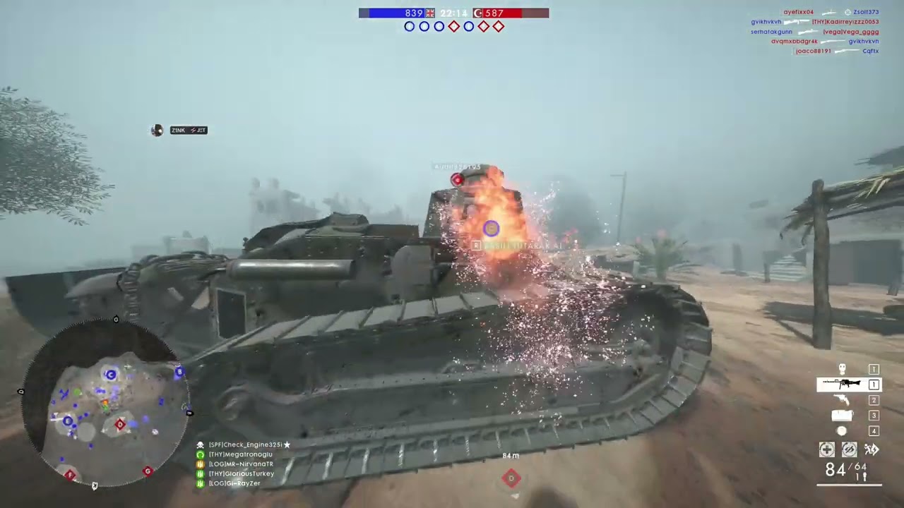 Batllefield 1 -  artillery truck & attack plane  kill