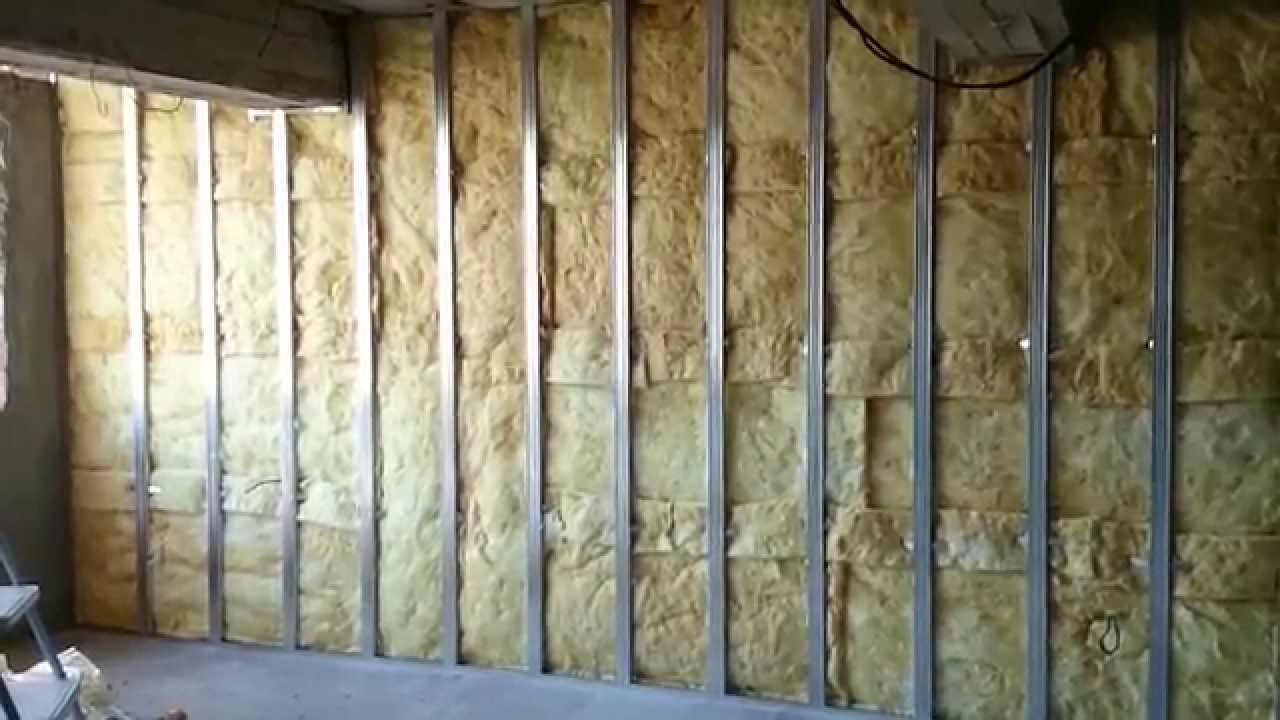 гипсокартон, обшивка стен (2 слоя), монтаж + каменная вата.  Plasterboard Wall and mineral wool.