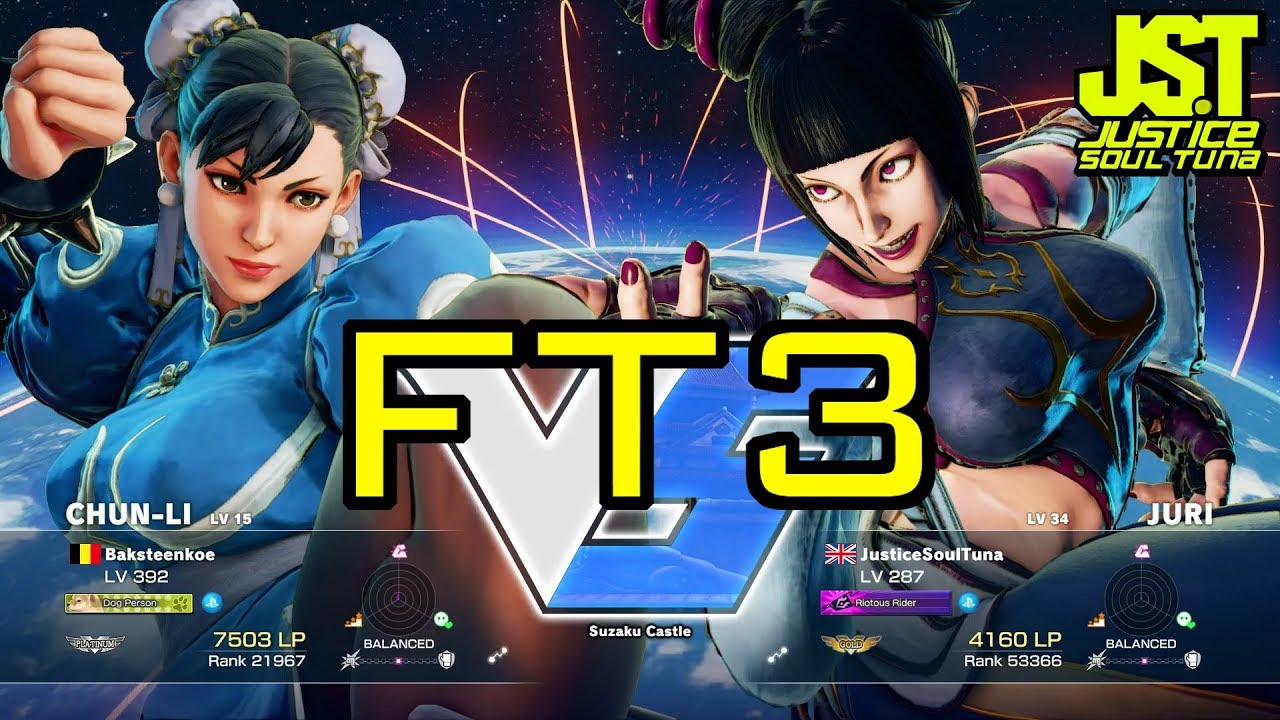 SFV s2- JusticeSoulTuna (Juri) vs Baksteenkoe (Chun-Li) [First to 3] 31-July-2017