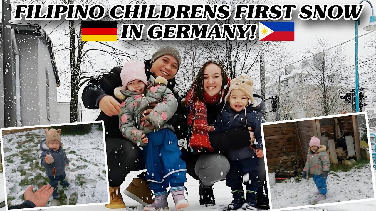 My German wife's wish came true: Seeing our filipino children enjoying their first snow in Germany!