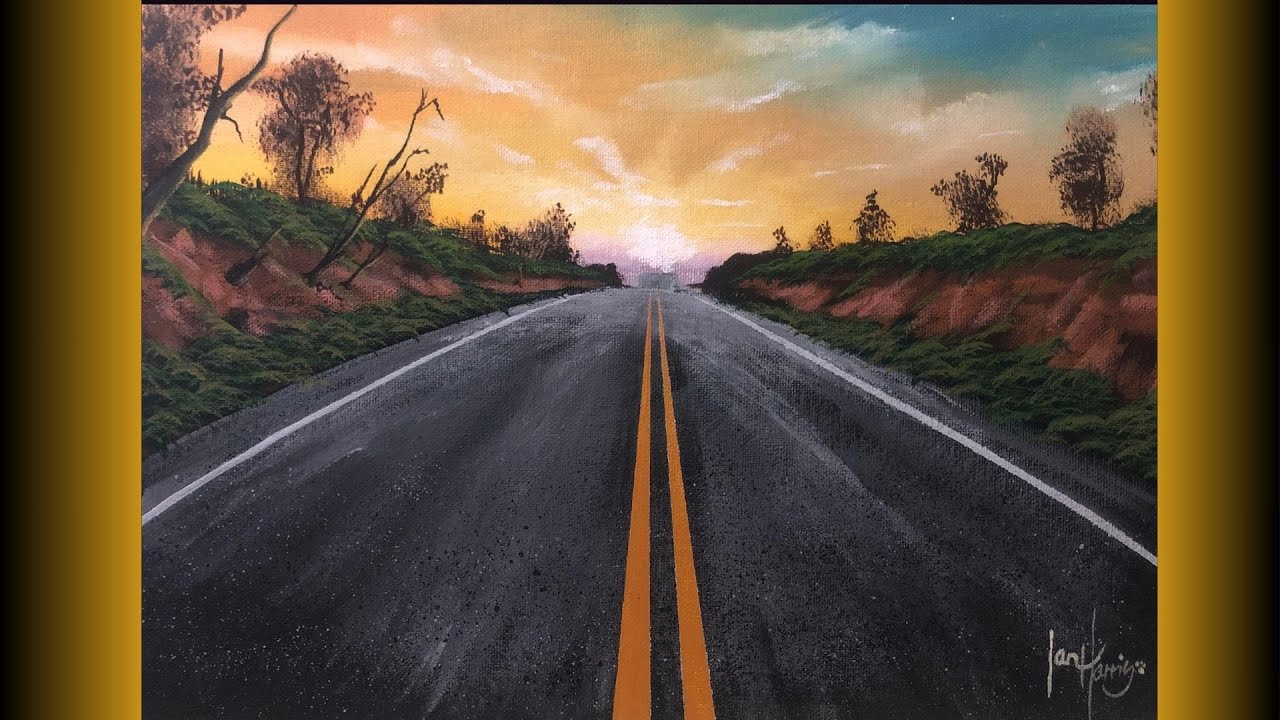 Acrylic Highway Sunset #553