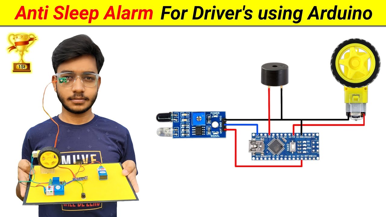 Anti sleep alarm for driver's || Inspire award project || science project || SKR Electronics Lab