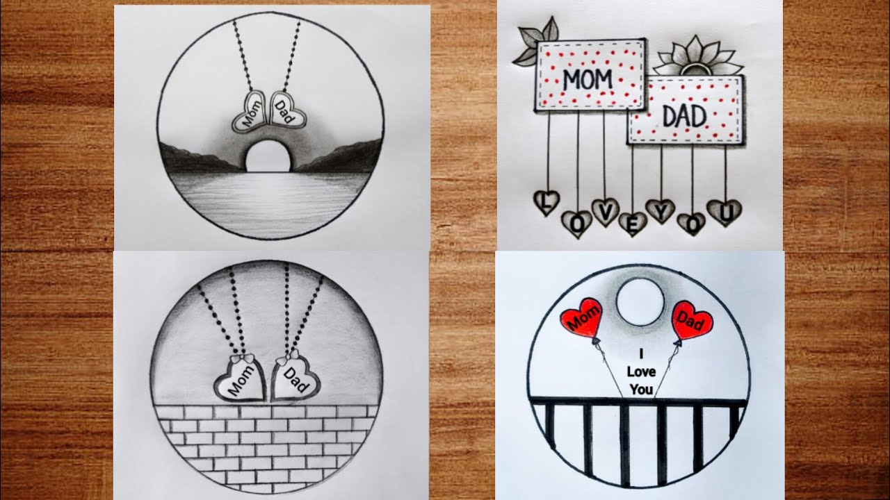 Drawing for Mom & Dad | Mom Dad drawing easy |Easy and Beautiful drawing | Pencil drawing