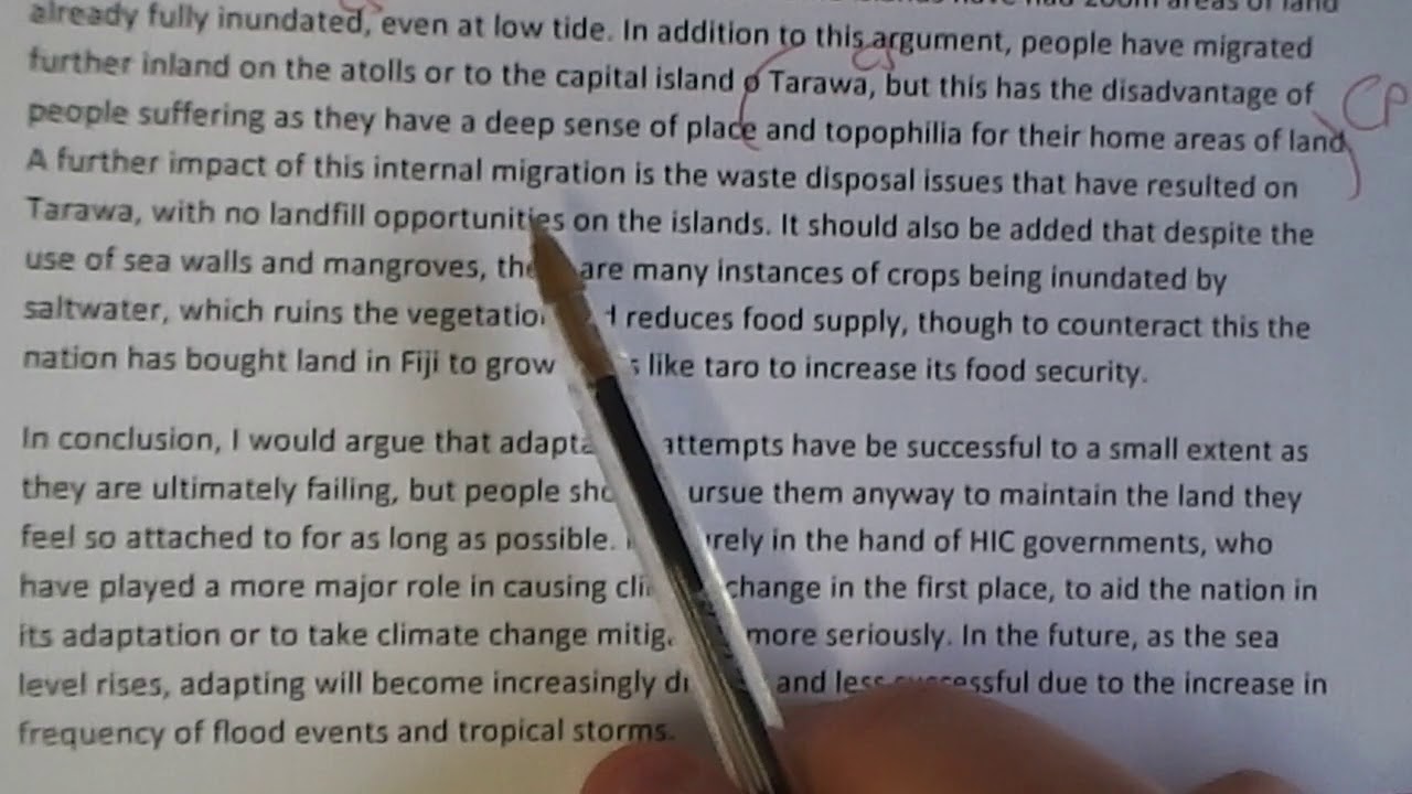 How to write a 20 marker Coasts example