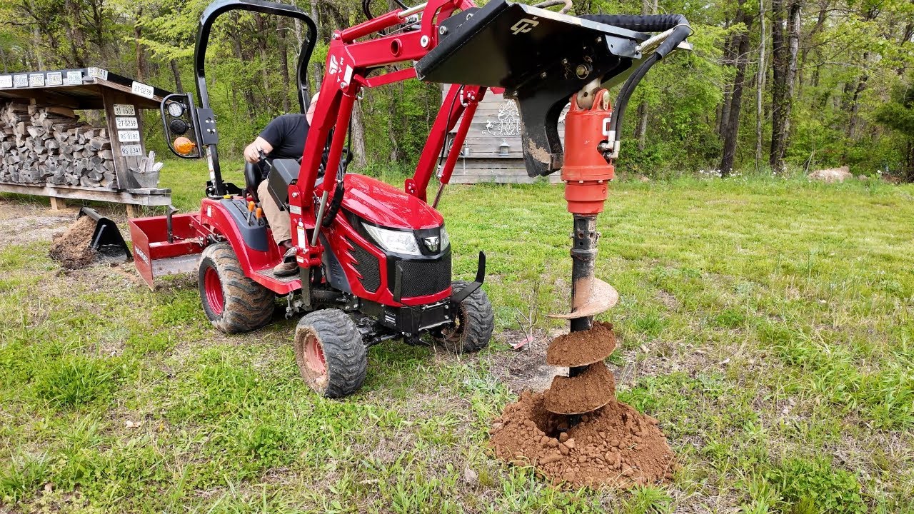 Post Hole Digger on Subcompact Tractor