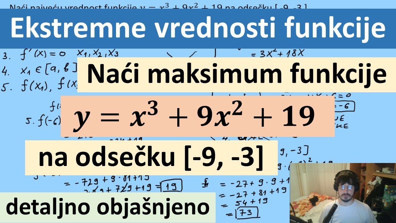 Ekstremne vrednosti funkcije zadaci