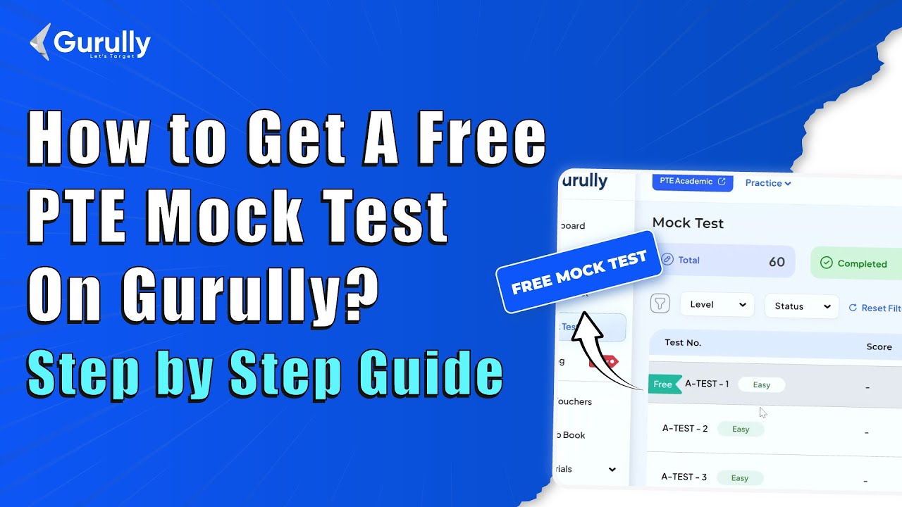 How to get A free AI scored PTE Mock Test on Gurully | Step by Step Guide