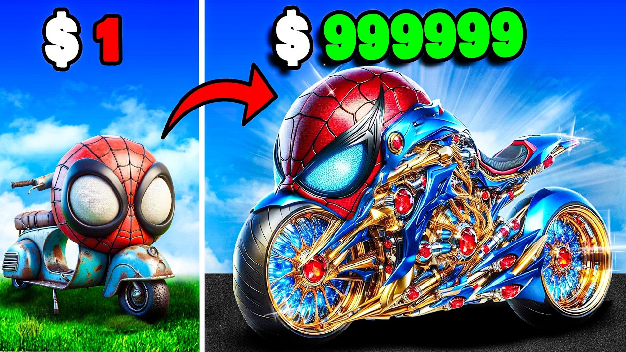 $1 to $1,000,000 SPIDERMAN Bike in GTA 5