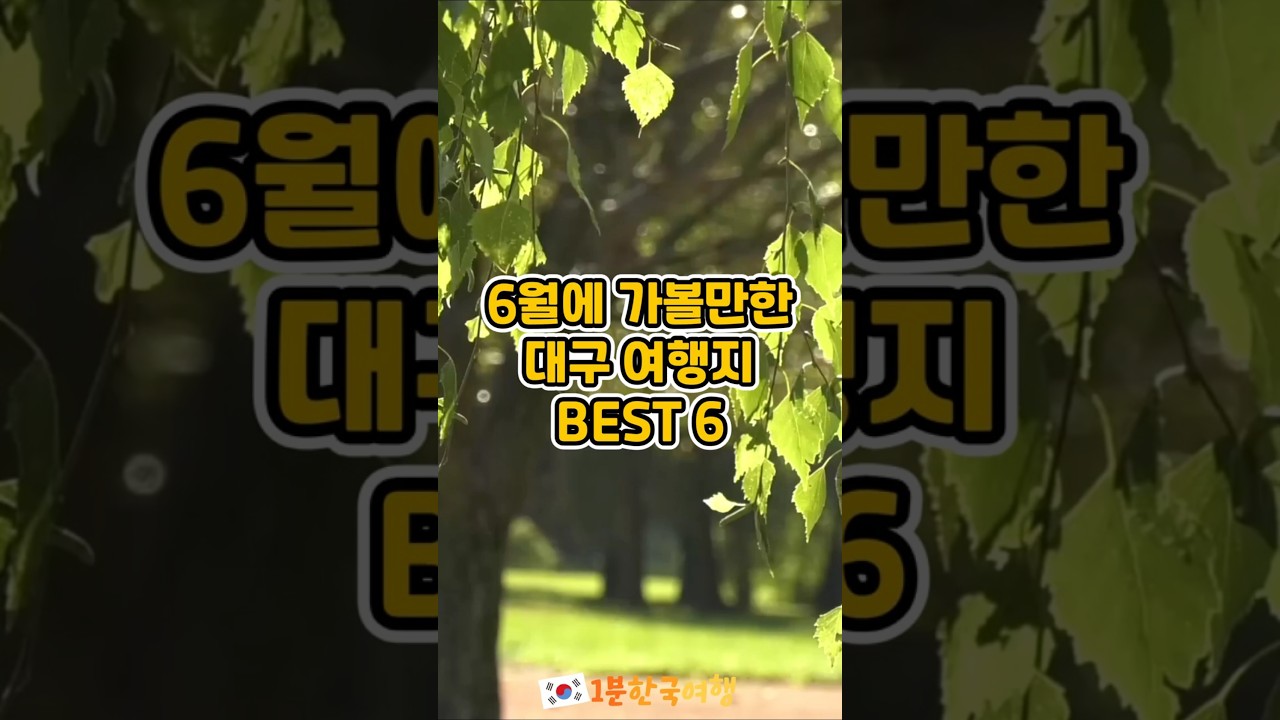6월에 가볼만한 대구 여행지 BEST 6 | 국내여행추천, 대구가볼만한곳, 대구명소