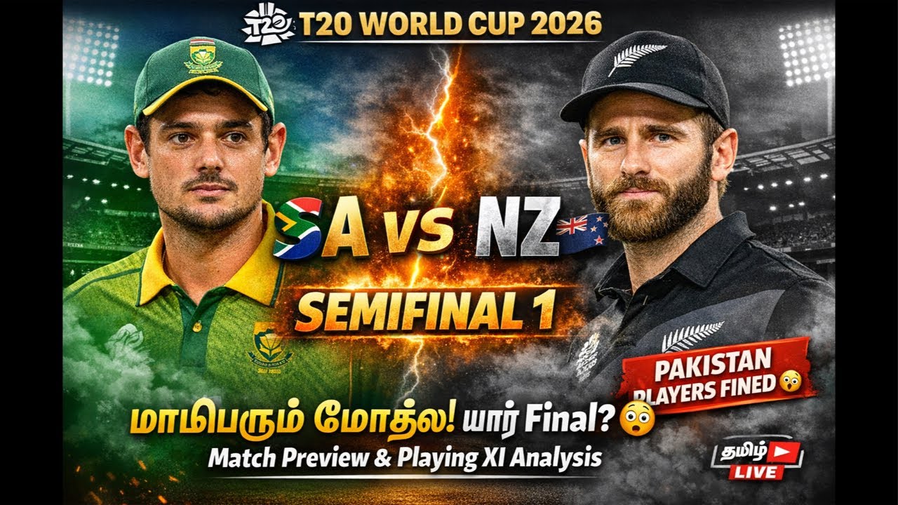 SA VS NZ SemiFinal 1 Match Preview | #t20worldcup2026 | பாகிஸ்தான் வீரர்களுக்கு அபாரதம்!